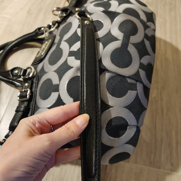 Euc Coach Madison Op Art Black 2way Shoulder Bag Or Handbag c - Picture 9 of 12